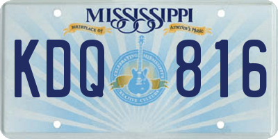 MS license plate KDQ816
