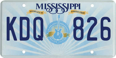 MS license plate KDQ826