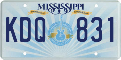 MS license plate KDQ831