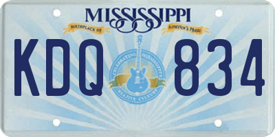 MS license plate KDQ834
