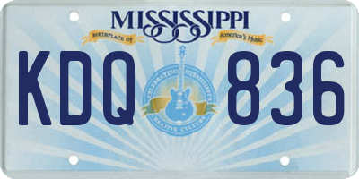 MS license plate KDQ836