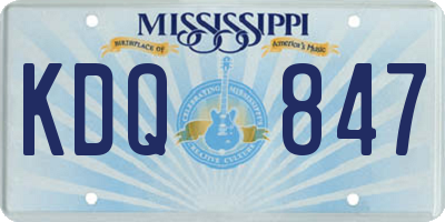 MS license plate KDQ847