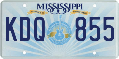 MS license plate KDQ855