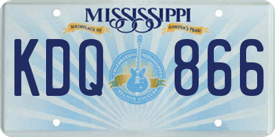 MS license plate KDQ866