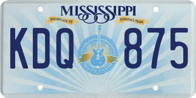 MS license plate KDQ875