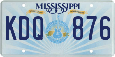 MS license plate KDQ876