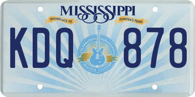 MS license plate KDQ878