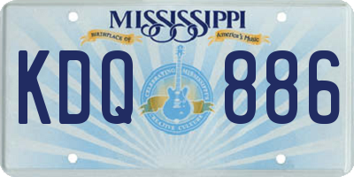 MS license plate KDQ886