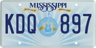 MS license plate KDQ897