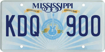 MS license plate KDQ900