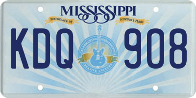 MS license plate KDQ908