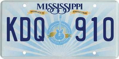 MS license plate KDQ910