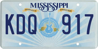 MS license plate KDQ917