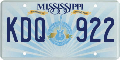 MS license plate KDQ922