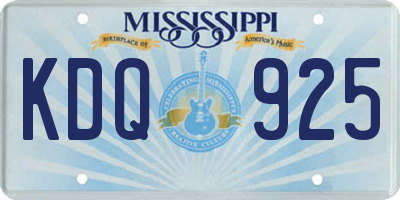 MS license plate KDQ925