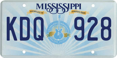 MS license plate KDQ928