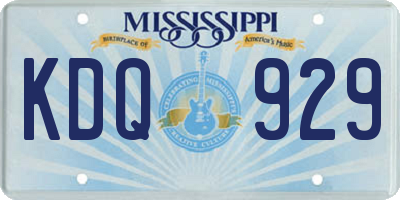 MS license plate KDQ929