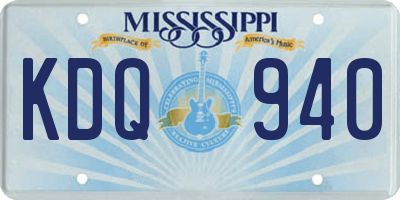 MS license plate KDQ940