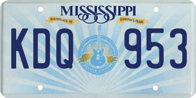 MS license plate KDQ953