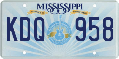 MS license plate KDQ958