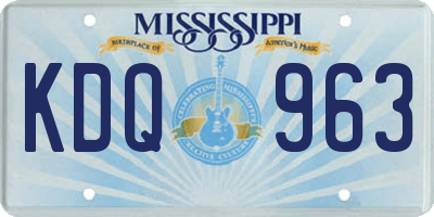 MS license plate KDQ963