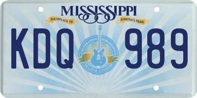 MS license plate KDQ989