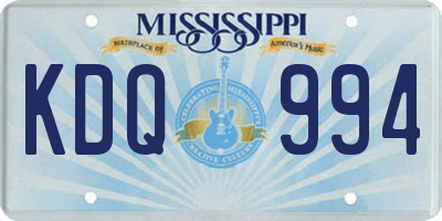 MS license plate KDQ994