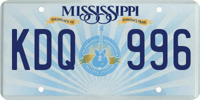 MS license plate KDQ996