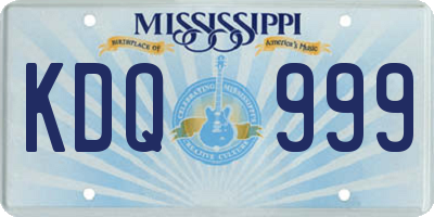 MS license plate KDQ999
