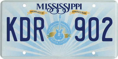 MS license plate KDR902