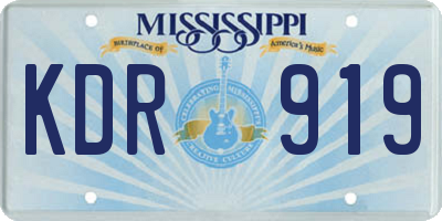 MS license plate KDR919