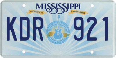 MS license plate KDR921