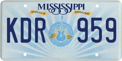 MS license plate KDR959