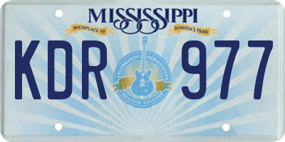 MS license plate KDR977
