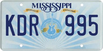 MS license plate KDR995