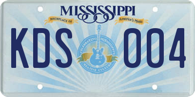 MS license plate KDS004