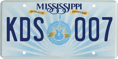 MS license plate KDS007