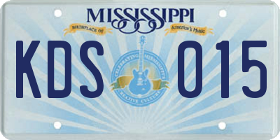MS license plate KDS015