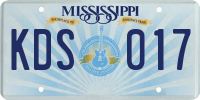 MS license plate KDS017