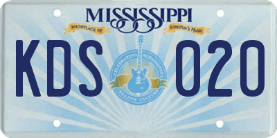 MS license plate KDS020