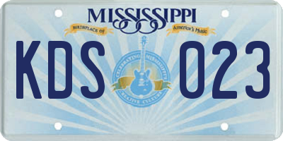 MS license plate KDS023