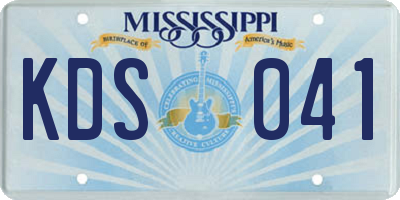 MS license plate KDS041