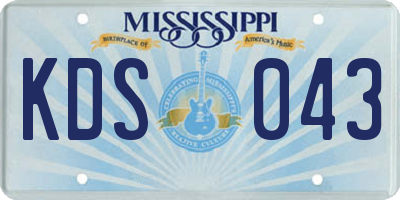 MS license plate KDS043