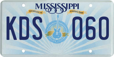 MS license plate KDS060
