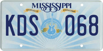 MS license plate KDS068