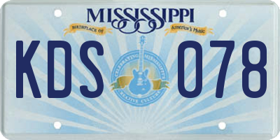 MS license plate KDS078