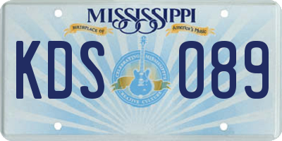 MS license plate KDS089