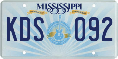 MS license plate KDS092