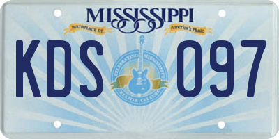 MS license plate KDS097