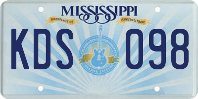 MS license plate KDS098